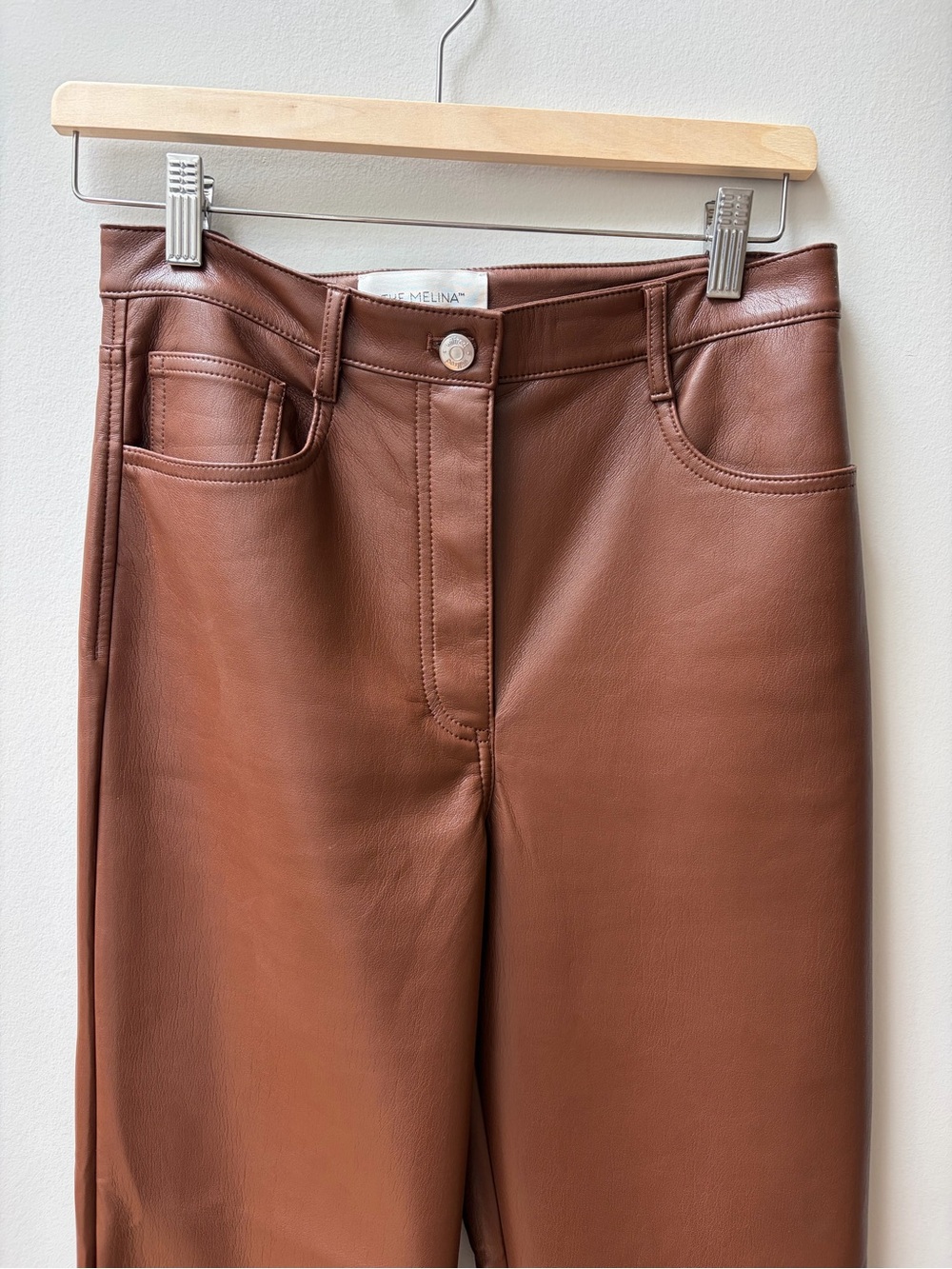 Wilfred NWOT Brown Faux Leather Straight-Leg Jeans